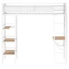 Coaster Fine Furniture 460332WHT Campus - 3-Shelf Metal Twin Workstation Loft Bed - Matte White