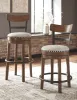Ashley Furniture D546-430 Valebeck - Tall UPH Swivel Barstool - Brown