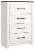 Ashley Furniture B1190/31/36/44/72/97 Ashley Furniture B1190/31/36/44/72/97 Gerridan - 5 Pc. - Dresser, Mirror, Chest, King Panel Bed - White / Gray