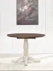 Ashley Furniture PCD616-15 Wirloni - Round Dining Room Drop Leaf Table - Antique White / Brown