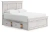 Ashley Furniture PCB1171B7 Makidern - Queen Panel Storage Bed With 2 Under Bed Storage Units - Whitewash