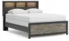 Ashley Furniture PCB1118B18 Broachmyn - Queen Lighted Bookcase Panel Bed - Black / Gray