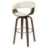 CoasterEssence 100206 Zion - Upholstered Swivel Bar Stool - Walnut And Ecru