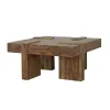 CoasterEssence 724138 Samira - Square Solid Wood Coffee Table - Natural Sheesham