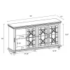 CoasterEssence 950639 Kovu - 4 Door Wood Lattice Storage Accent Cabinet - Black
