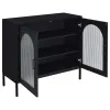 Coaster Fine Furniture 950420 Jess - 2-Door Arched Fluted Glass Accent Cabinet - Black