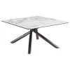 Coaster Fine Furniture 708138 Carvell - Square Sintered Stone Top Coffee Table - Mirage White