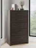 Ashley Furniture B3789/31/36/46/53/83 Prendonea - 5 Pc. - Dresser, Mirror, Chest, Twin Panel Bed - Charcoal