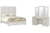 Pulaski Furniture P269-BR-K1-KIT4 Pulaski Furniture P269-BR-K1-KIT4 Camila - Queen Upholstered Bed And Vanity With Mirror - Creamy White