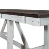 Liberty Furniture 139WH-T4002 Farmhouse - Trestle Table - Two Tone White / Wood Tone