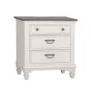 Liberty Furniture 417-BR61 Allyson Park - Nightstand With Charging Station - Wirebrushed White / Charcoal
