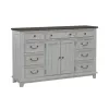 Liberty Furniture 237-BR31 River Place - 2 Door 9 Drawer Dresser - Riverstone White & Tobacco