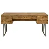 CoasterEveryday 800999 Analiese - 4-Drawer Writing Desk - Rustic Nutmeg