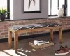 CoasterEssence 910177 Lamont - Fabric Upholstered Accent Bench - Black And Natural
