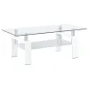 Coaster Fine Furniture 703438 Dyer - 1-Shelf Rectangular Glass Top Coffee Table - White
