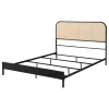 Coaster Fine Furniture 360351Q Amherst - Radio Weave Rattan Metal Queen Bed - Black