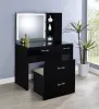Coaster Fine Furniture 930219 Flora - 2-Drawer Vanity Set With LED Mirror - Black High Gloss