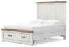Ashley Furniture B4615B7 Ashley Furniture B4615B7 Savonport - Queen Panel Storage Bed With Storage Footboard - White / Brown