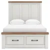 Ashley Furniture B4615B6 Ashley Furniture B4615B6 Savonport - Full Panel Storage Bed With Storage Footboard - White / Brown