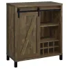 CoasterEveryday 182852 Arlington - Sliding Door Home Bar Wine Cabinet - Rustic Oak