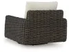 Ashley Furniture P711-821 Kimora - Swivel Glider Lounge With Cushion - Beige / Dark Brown