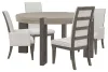 Pulaski Furniture P402230-KIT33 Pulaski Furniture P402230-KIT33 Anderson Park - Round Dining Table With 2 Upholstered Side Chairs And 2 Upholstered Arm Chairs - Moose Trail / Frontier Brown