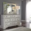 Liberty Furniture 520-BR-CSLDMCN Abbey Park - 5 Piece Bedroom Set (California King Sleigh Bed, Dresser & Mirror, Chest, Nightstand) - Antique White