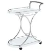 CoasterEveryday 910002 Elfman - 2-Tier Glass Shelf Metal Bar Cart - White And Chrome