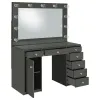Coaster Fine Furniture 931145 Acena - 7-Drawer Vanity Set With Lighting - Gray High Gloss