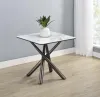 Coaster Fine Furniture 708137 Carvell - Square Sintered Stone End Side Table - Mirage White