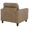 Coaster Fine Furniture 504669 Scotland - Faux Leather Upholstered Track Arm Chair - Brown