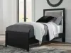 Ashley Furniture PCB1115B2 Ashley Furniture PCB1115B2 Maeling - Twin Upholstered Panel Bed - Black