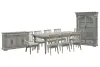 Pulaski Furniture P091240-KIT43 Pulaski Furniture P091240-KIT43 Madison Ridge - Extendable Leg Dining Table With 6 Side Chairs, 2 Arm Chairs, Server And China - Bluff Gray
