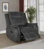 CoasterEveryday 603506 Lawrence - Upholstered Padded Arm Glider Recliner - Charcoal