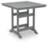 Ashley Furniture PCP227-632 Sanctuary Beach - Square Counter Table With Umbrella Option - Dark Gray