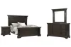 Pulaski Furniture P012-BR-K1-KIT4 Pulaski Furniture P012-BR-K1-KIT4 Caldwell - Queen Panel Bed, 2 Nightstands And Drawer Dresser With Mirror - Smoked Molasses