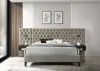 Coaster Fine Furniture 300833KE Marley - Upholstered Eastern King Platform Bed With Headboard Panels - Light Brown And Walnut