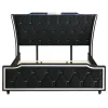 Coaster Fine Furniture 223161KE Lorient - Eastern King LED Upholstered Bed - Black