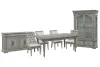 Pulaski Furniture P091240-KIT31 Pulaski Furniture P091240-KIT31 Madison Ridge - Extendable Leg Dining Table With 2 Side Chairs, 2 Host Chairs, Server And China - Bluff Gray