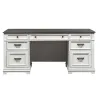 Liberty Furniture 417-HOJ-DSK Allyson Park - Desk - Wirebrushed White / Charcoal