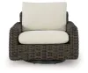 Ashley Furniture P711-821 Kimora - Swivel Glider Lounge With Cushion - Beige / Dark Brown