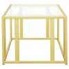 CoasterEssence 723608 Adri - Rectangular Glass Top Coffee Table - Matte Brass