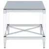 Coaster Fine Furniture 709727 Lindley - Square Tempered Mirror Acrylic Side End Table - Chrome