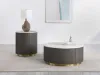 Coaster Fine Furniture 710418-S2 Jason - 2 Piece Round Marble Coffee And End Table Set - White