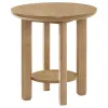 Coaster Fine Furniture 706297 Ottowa - Round Wood Side End Table With Shelf - Washed Oak