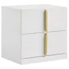 Coaster Fine Furniture 223091NVYKE-S5 Ines - 5 Piece Eastern King Bedroom Set - Navy And White High Gloss