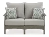 Ashley Furniture P802/835/820/701 Visola - 4 Pc. - Outdoor Loveseat, 2 Lounge Chairs And Coffee Table - Gray