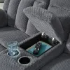 Ashley Furniture PC2140596 Observation - Double Reclining Power Loveseat With Console - Steel