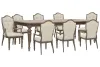 Pulaski Furniture P412240-KIT23 Pulaski Furniture P412240-KIT23 Saddle Creek - Extendable Leg Dining Table With 8 Upholstered Arm Chairs - Timber Brown