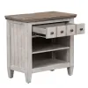 Liberty Furniture 824-BR61 Heartland - 1 Drawer Nightstand With Charging Station - Antique White / Tobacco Tops